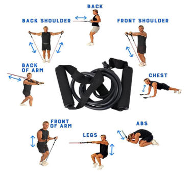 5 Piece Exercise Bands With Handles